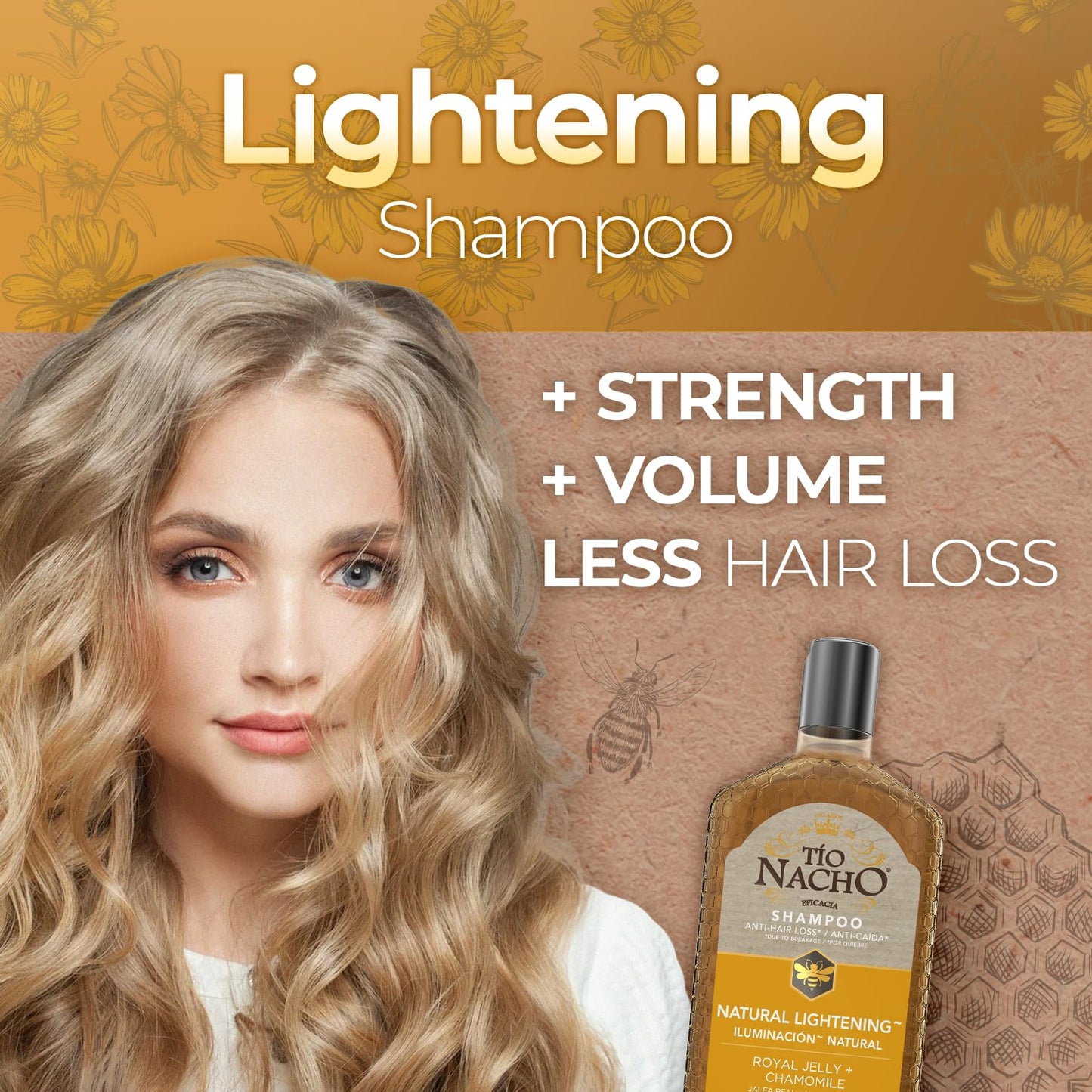 Tio Nacho Natural Lightening and Volumizing Shampoo with Royal Jelly and Chamomile, 14 Ounces