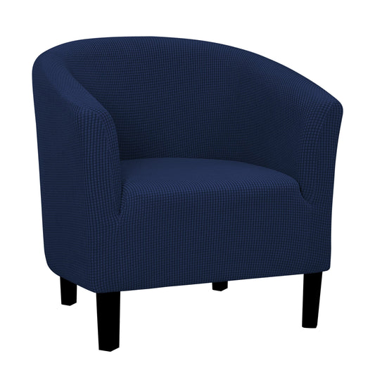 Easy-Going Stretch Club Armchair Slipcover 1 Piece Barrel Tub Sofa Cover Furniture Protector Jacquard Couch Cover Navy