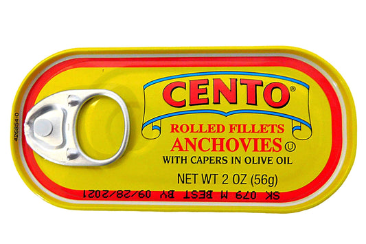 Cento - Rolled Fillets Of Anchovies With Capers In Olive Oil, 2 Oz. Tins