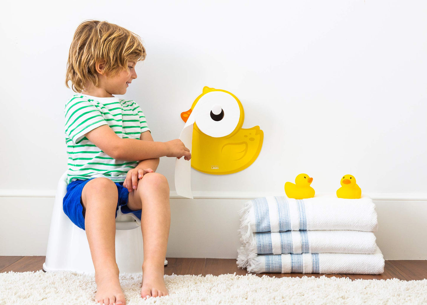 KooKooDucky Potty Training Accessory Toilet Paper Holder and Bathroom Decoration Ducky