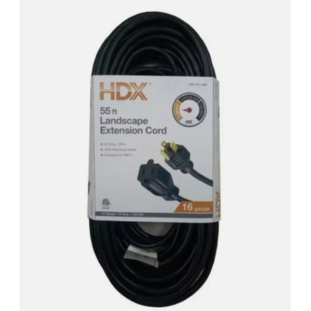 HDX 55 Ft. 16/3 Green Outdoor Extension Cord (1-Pack)