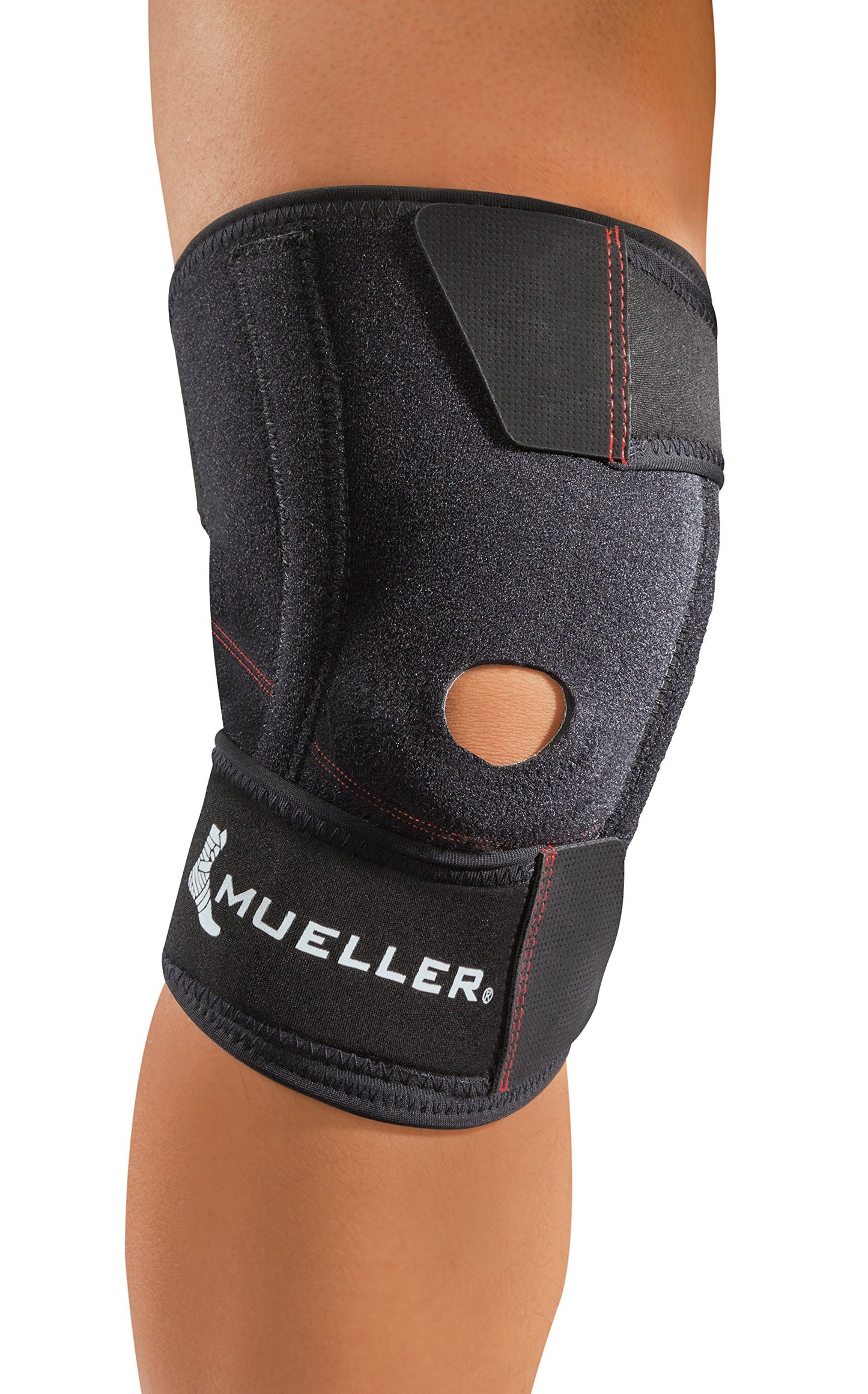 MUELLER Sports Medicine Wraparound Knee Stabilizer, For Men and Women, Black, One Size