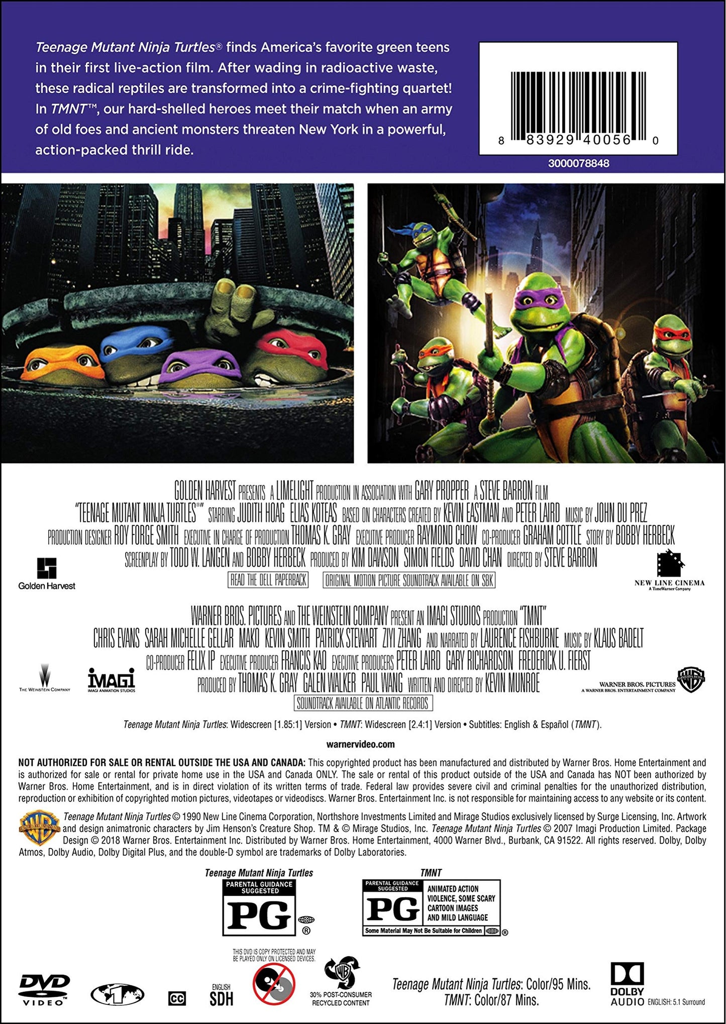 Teenage Mutant Ninja Turtles/TMNT (DVD) (DBFE)