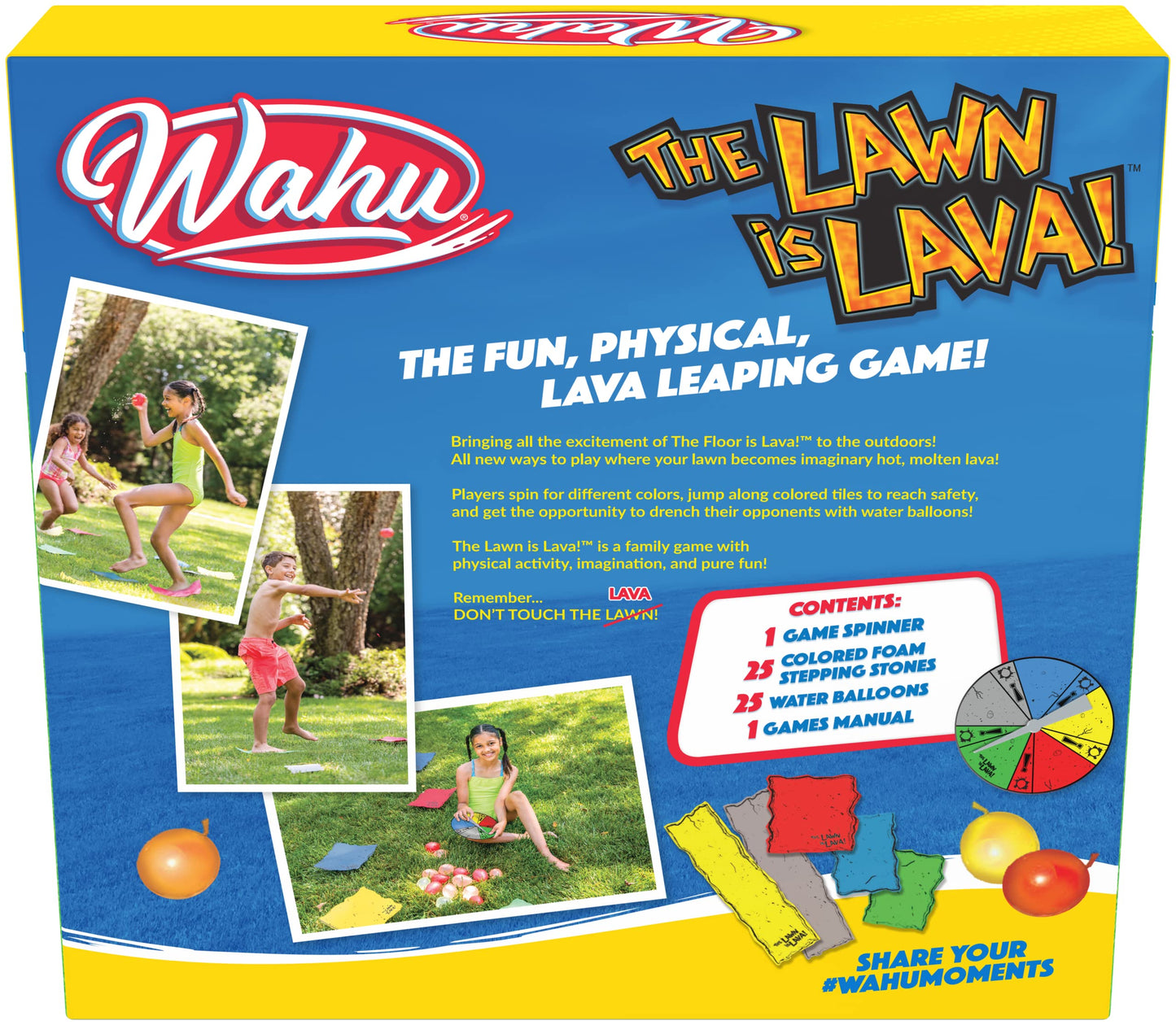 Wahu The Lawn is Lava Outdoor Water Balloon Game for Kids Ages 5+, Kids Outdoor Water Game with 25 Water Balloons