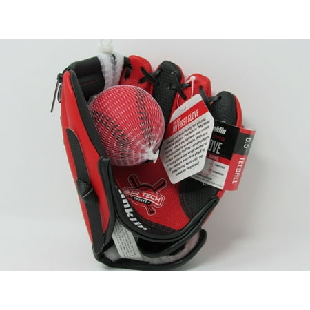 Franklin Air Tech 8.5 Inch Red and Black My First Fielding Teeball Glove with Foam Baseball
