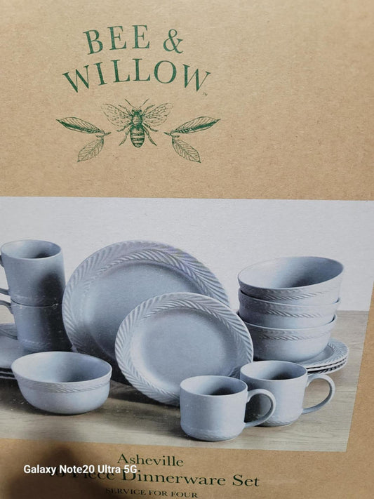 Bee & Willow  - 16 Piece Dinner Set - Gray Color
