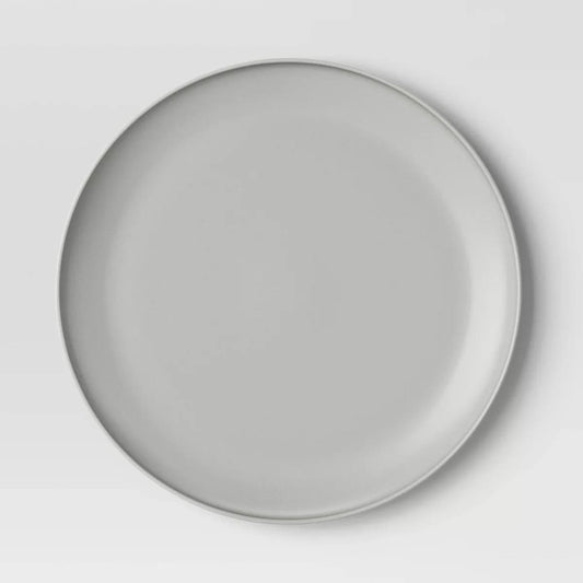 12pk Room Essentials 10.5 inch Plastic Dinner Plate - Gray