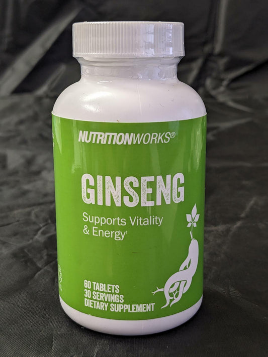 NutritionWorks Ginsing Supports Vitality & Energy 60 Tablets Dietary Supplement