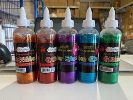 Craftology Glitter Glue Pens Arts Assorted Colors Pack 6 Colors 6oz Bottles