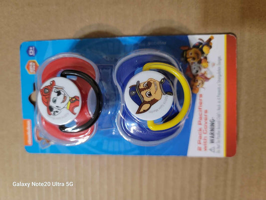 NEW Nickelodeon Paw Patrol Lot Of 2 ,2 Pk BPA Free Pacifiers with Covers