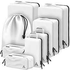 8-Piece Deluxe Compression Packing Cubes Travel - Maximize Space In Luggage With Double Capacity Design, Luxury Compressible Packing Cubes For Travel, Large, Small, & Medium Set - Like New