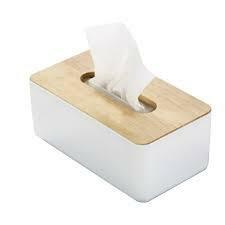 Wood Tissue Box Cover for Disposable Paper Facial Tissues, Wooden Rectangular Tissue Box Holder for Storage on Bathroom Vanity, Bedroom Dresser, Night Stand, Desk(Large(10.2 x 5.1 x 4.5)) - Like New