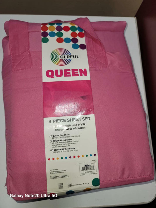 CLRFUL Queen Sheet Set Pink