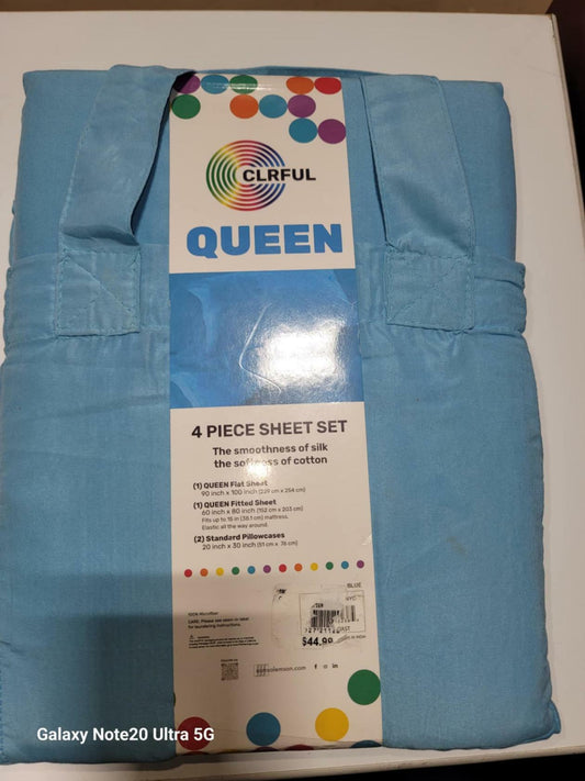 CLRFUL Queen Sheet Set Blue